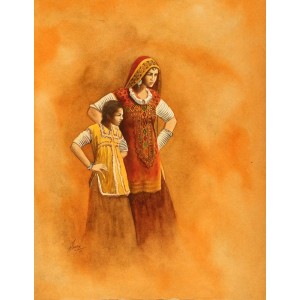 S. A. Noory, 12 x 15 Inch, Water color on Paper, Figurative Painting, AC-SAN-088